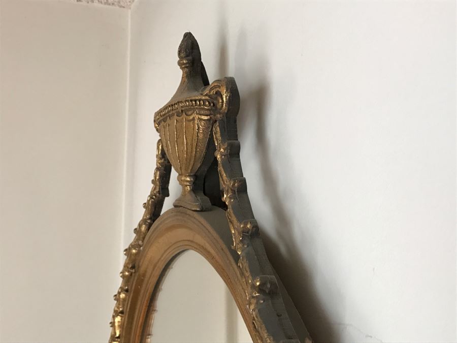 Gilt Wood Oval Designer Wall Mirror [Photo 5]