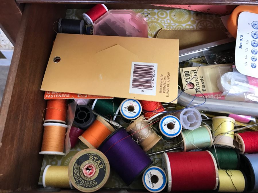 Vintage Sewing Cabinet With Sewing Supplies [Photo 6]