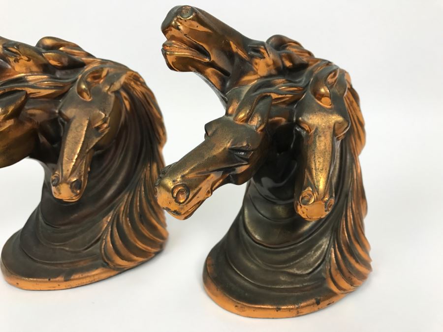 Pair Of Horse Bronze Bookends [Photo 4]