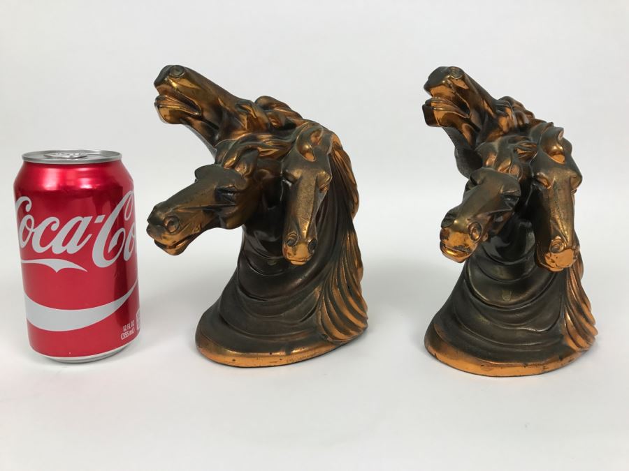 Pair Of Horse Bronze Bookends [Photo 2]