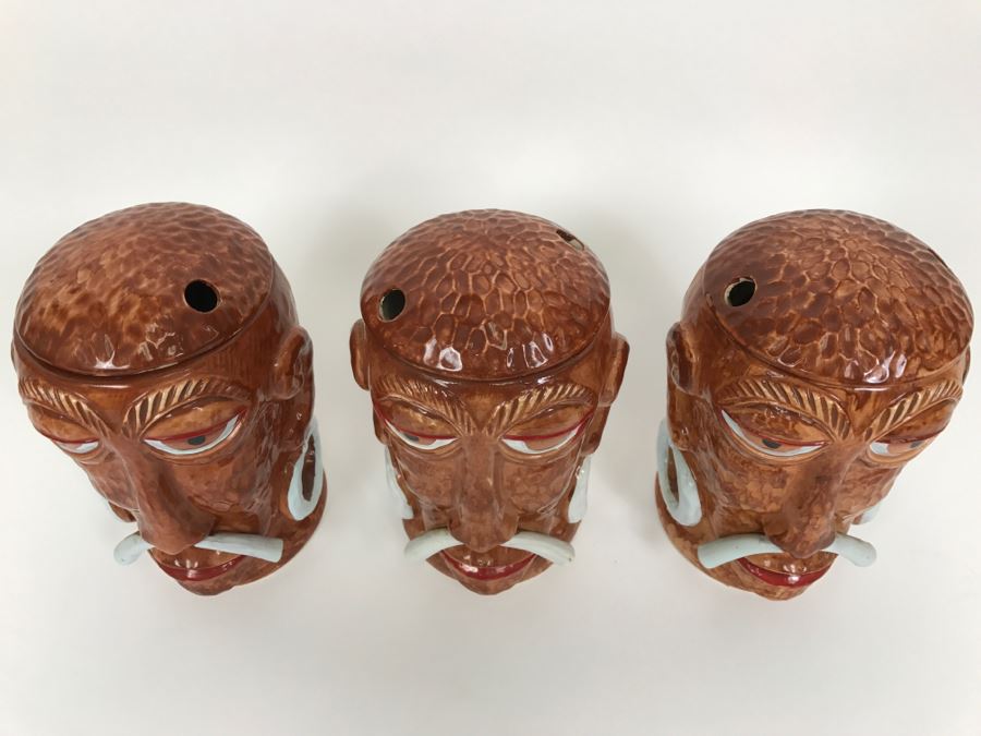 (3) 'Mr. Bali Hai' Made Exclusively For The Bali Hai Restaurant San Diego, CA Ceramic Tropical Drink Mugs Cups Japan [Photo 6]