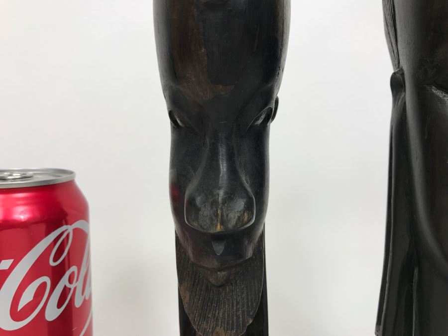 African Male & Female Carvings Pair Ironwood [Photo 7]