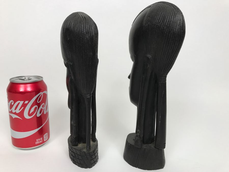 African Male & Female Carvings Pair Ironwood [Photo 10]