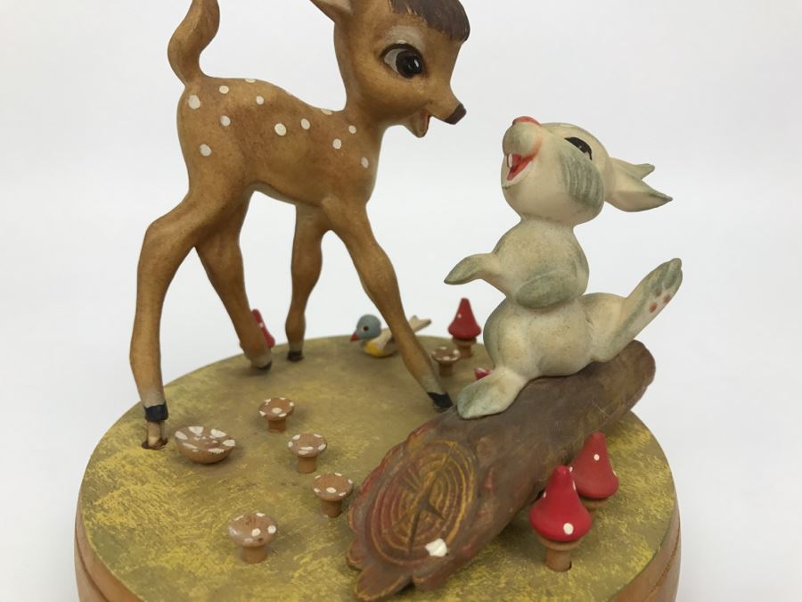 Walt Disney Productions Bambi Music Box Made In Italy By ANRI REUGE Swiss Hi - Lili, Hi - Lo My Lily Adieu Lili [Photo 5]