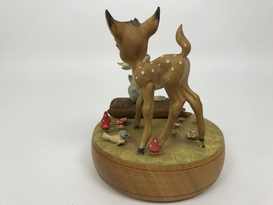 Walt Disney Productions Bambi Music Box Made In Italy By ANRI REUGE Swiss Hi - Lili, Hi - Lo My Lily Adieu Lili [Photo 9]