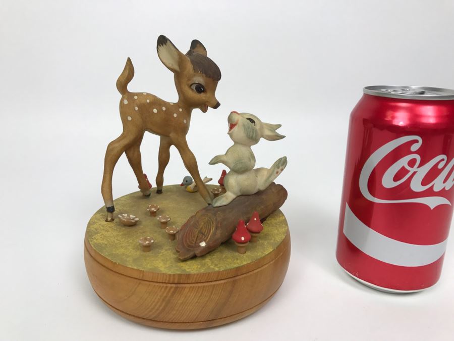 Walt Disney Productions Bambi Music Box Made In Italy By ANRI REUGE Swiss Hi - Lili, Hi - Lo My Lily Adieu Lili [Photo 3]
