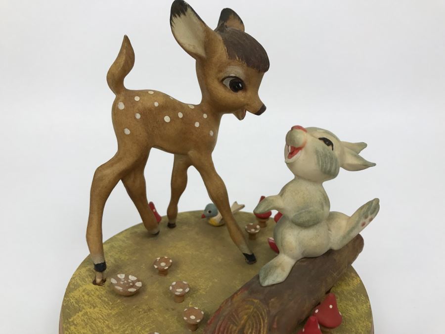 Walt Disney Productions Bambi Music Box Made In Italy By ANRI REUGE Swiss Hi - Lili, Hi - Lo My Lily Adieu Lili [Photo 4]