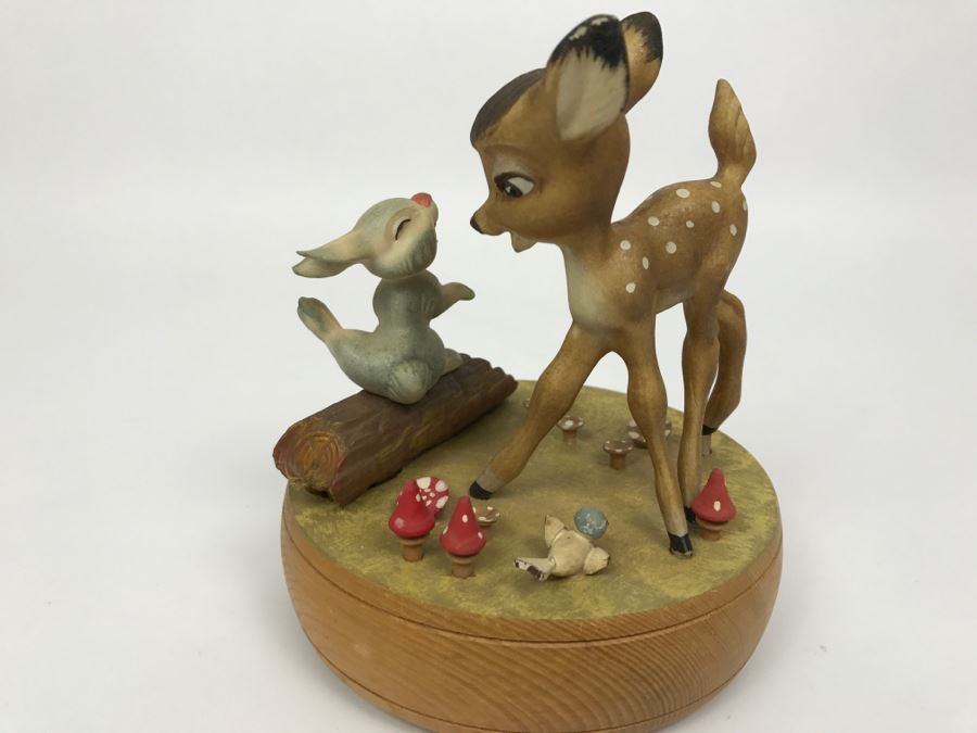 Walt Disney Productions Bambi Music Box Made In Italy By ANRI REUGE Swiss Hi - Lili, Hi - Lo My Lily Adieu Lili [Photo 7]