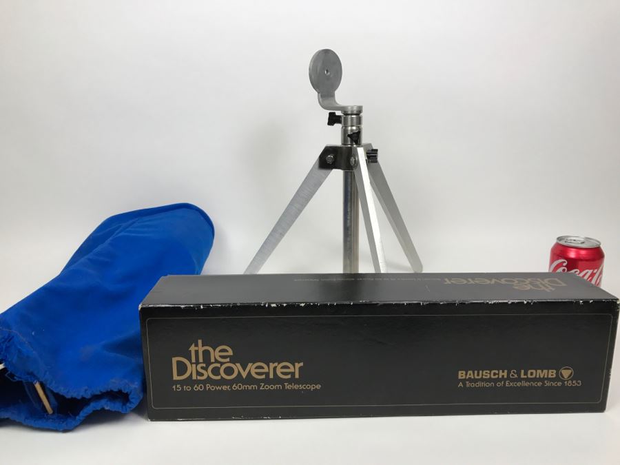Bausch & Lomb The Discoverer 15 To 60 Power 60MM Zoom Telescope With Original Box By Bushnell With Tripod And Blue Carrying Bag