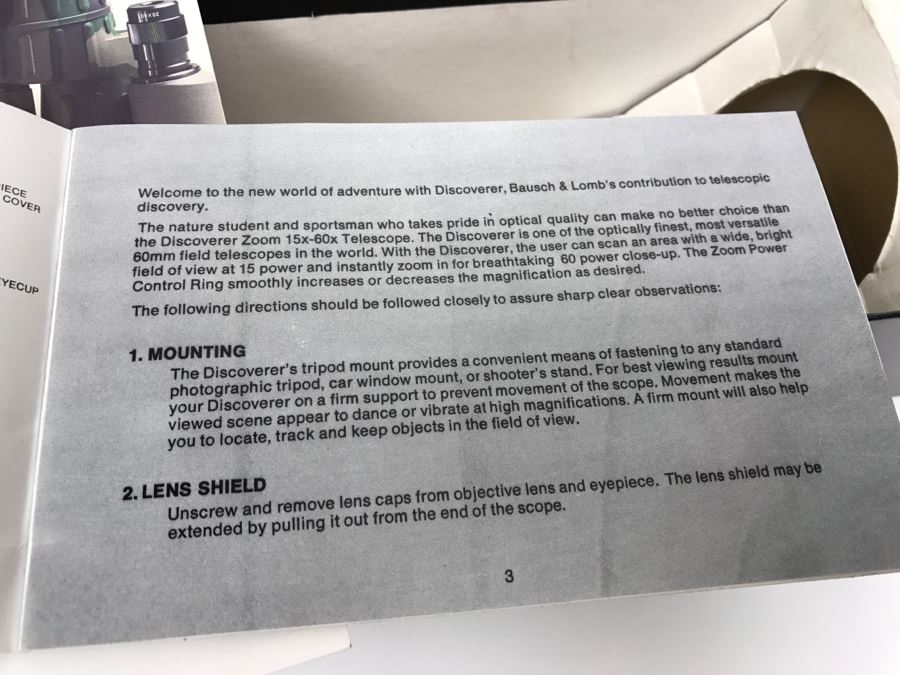 Bausch & Lomb The Discoverer 15 To 60 Power 60MM Zoom Telescope With Original Box By Bushnell With Tripod And Blue Carrying Bag [Photo 17]