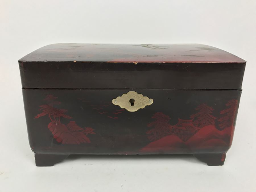 Japanese Jewelry Music Box With Some Pieces Of Jewelry [Photo 4]