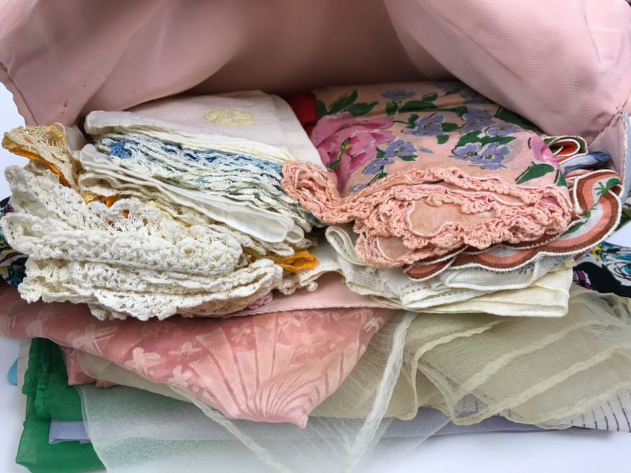 Vintage Wooden Box Filled With Vintage Scarves And Handkerchiefs [Photo 18]