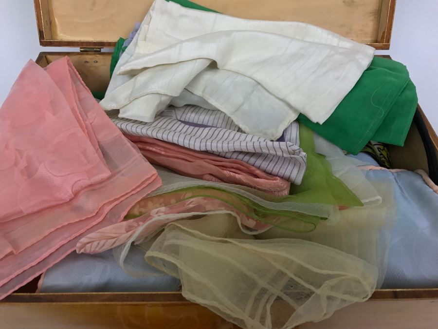Vintage Wooden Box Filled With Vintage Scarves And Handkerchiefs [Photo 14]