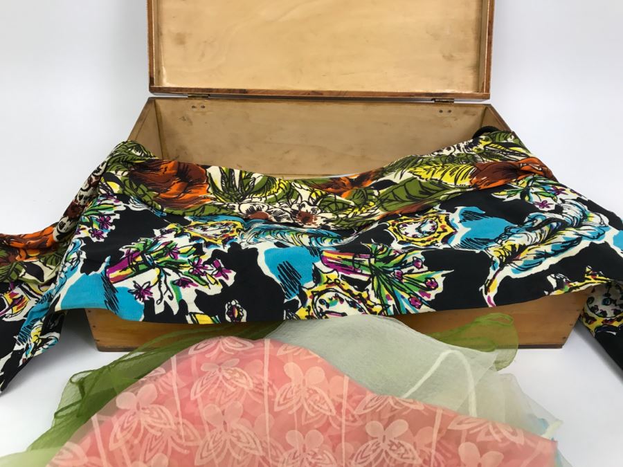 Vintage Wooden Box Filled With Vintage Scarves And Handkerchiefs [Photo 15]