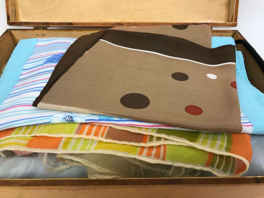 Vintage Wooden Box Filled With Vintage Scarves And Handkerchiefs [Photo 12]