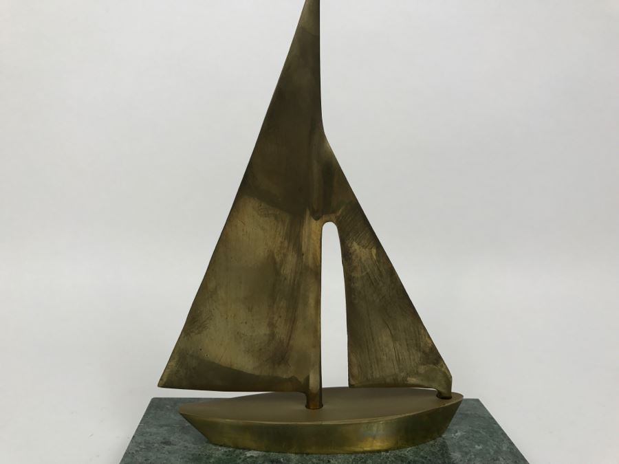 Brass Sailboat On Marble Base [Photo 6]