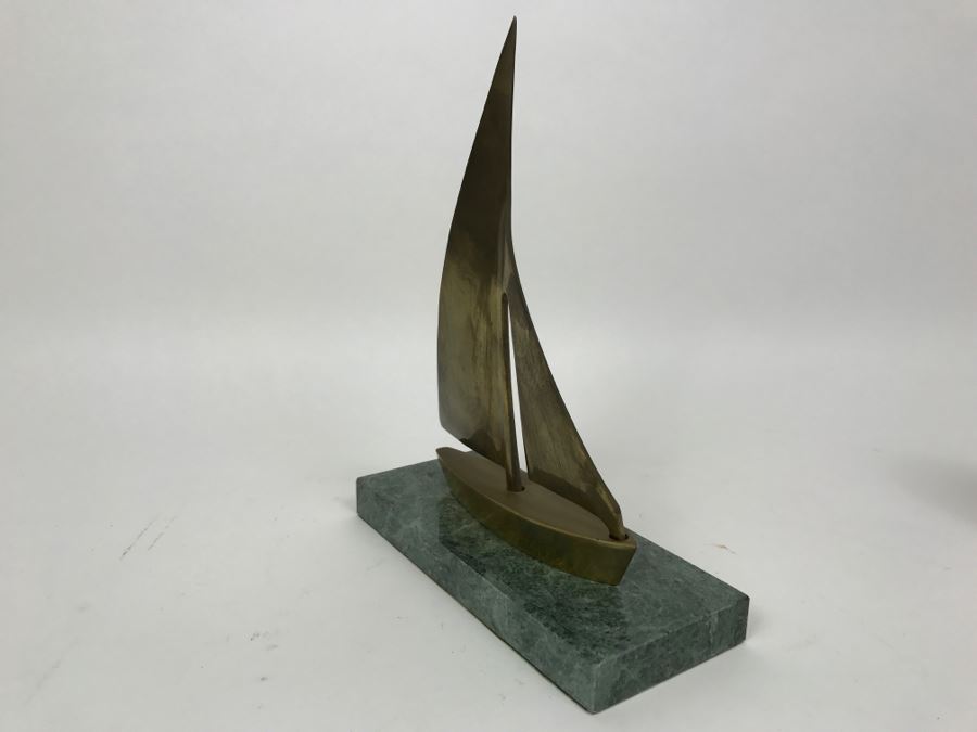 Brass Sailboat On Marble Base [Photo 7]