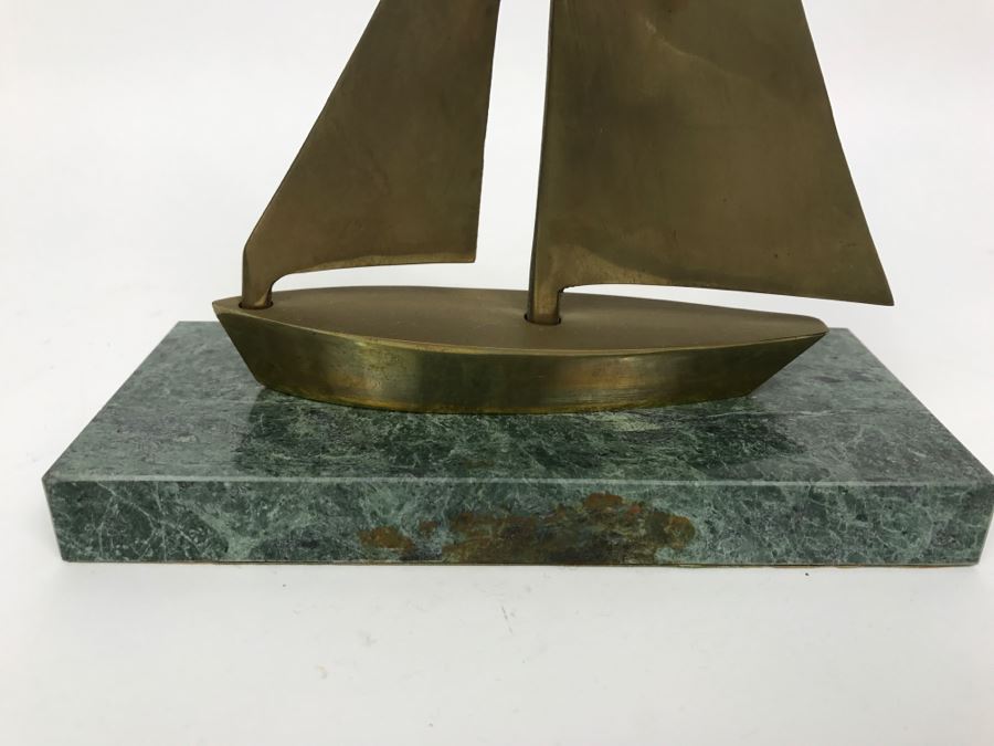 Brass Sailboat On Marble Base [Photo 3]