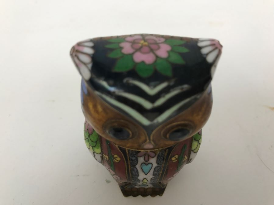 Small Vintage Cloisonne Owl