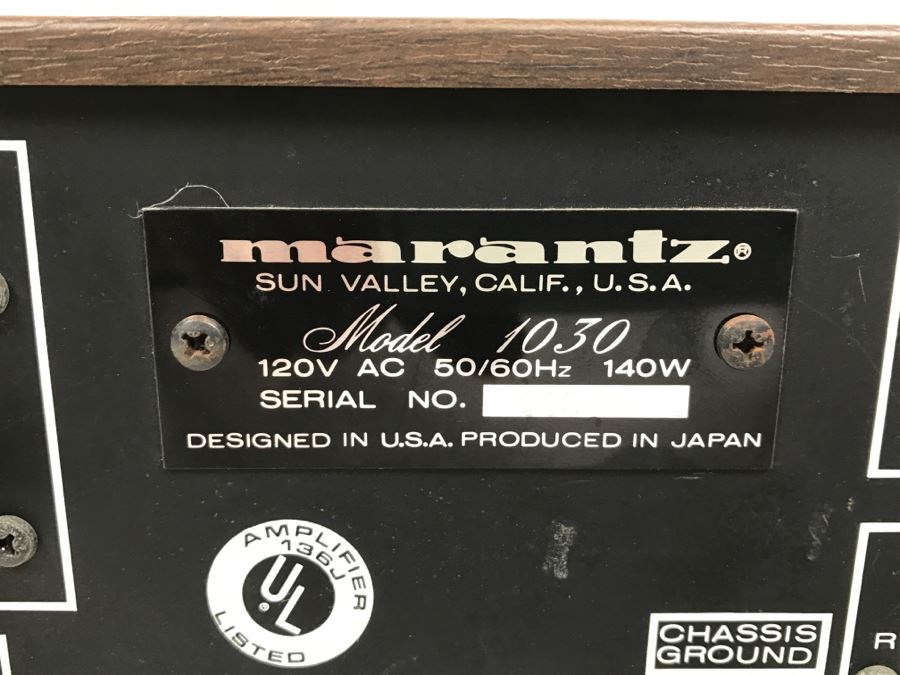 Marantz Console Stereo Amplifier Model 1030 [Photo 9]