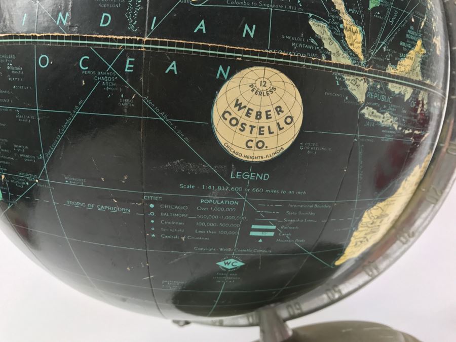 Vintage Black Globe By Weber Costello Co [Photo 10]