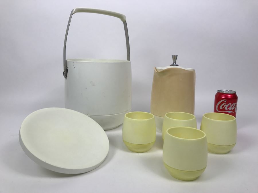 Vintage DINEX Thermos Ice Bucket, Pitcher And Cups