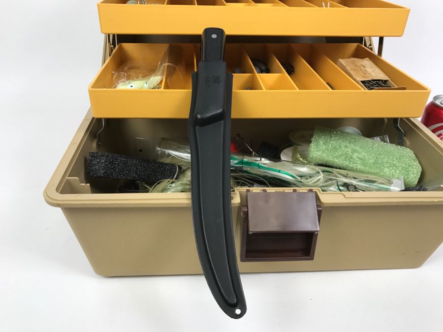 Fenwick 6.3 Fishing Tackle Box With Fishing Tackle Lures And Knife [Photo 19]