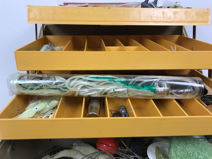 Fenwick 6.3 Fishing Tackle Box With Fishing Tackle Lures And Knife [Photo 23]