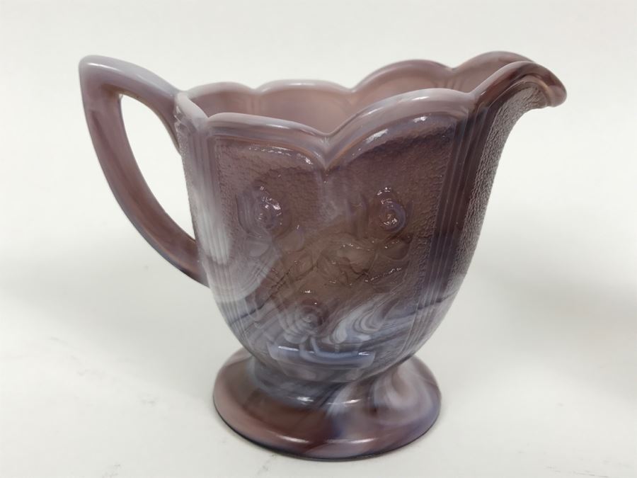 Marbled Milk Glass Creamer And Sugar Set [Photo 8]