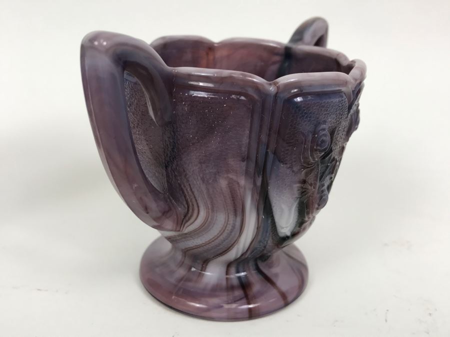 Marbled Milk Glass Creamer And Sugar Set [Photo 6]