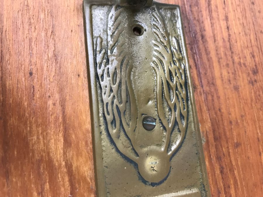 Vintage Brass Nautical Anchor Motif Door Knocker Mounted On Wooden Board [Photo 5]