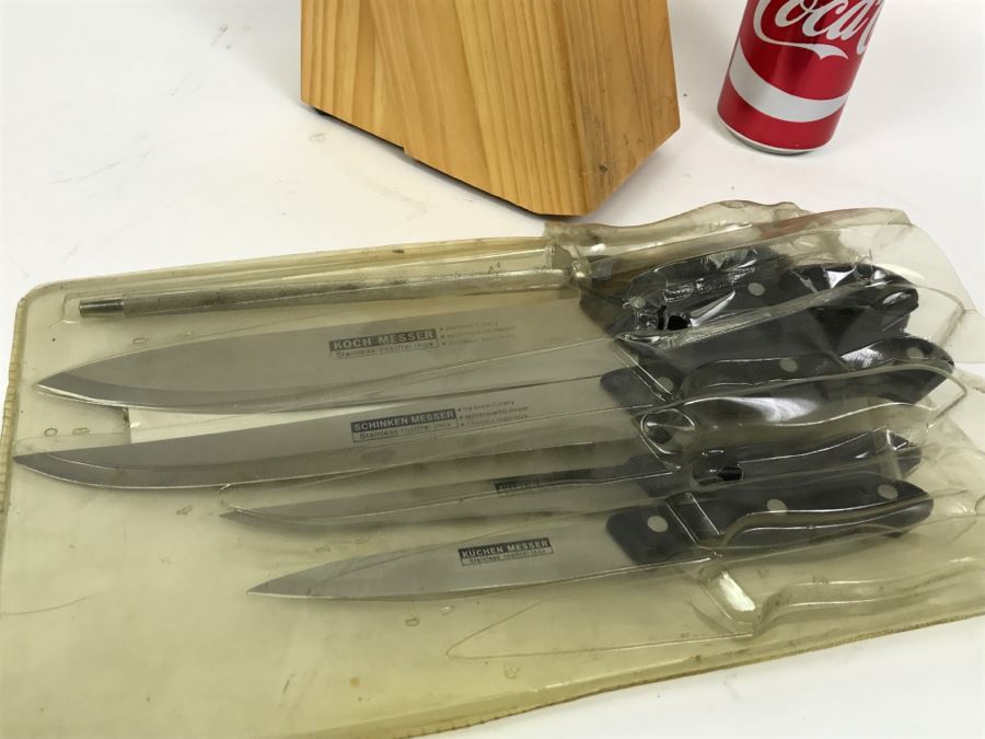 Pair Of Knife Sets With Wooden Knife Holder [Photo 3]