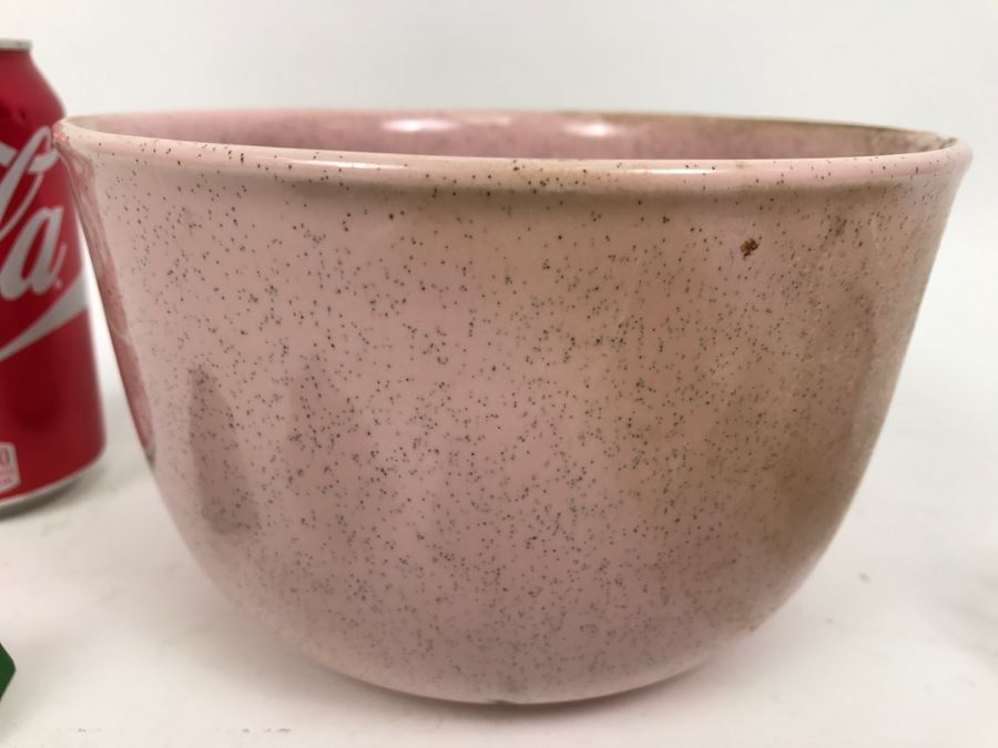 Flower Arragement Lot With Frogs And Pink BAUER Pot [Photo 5]