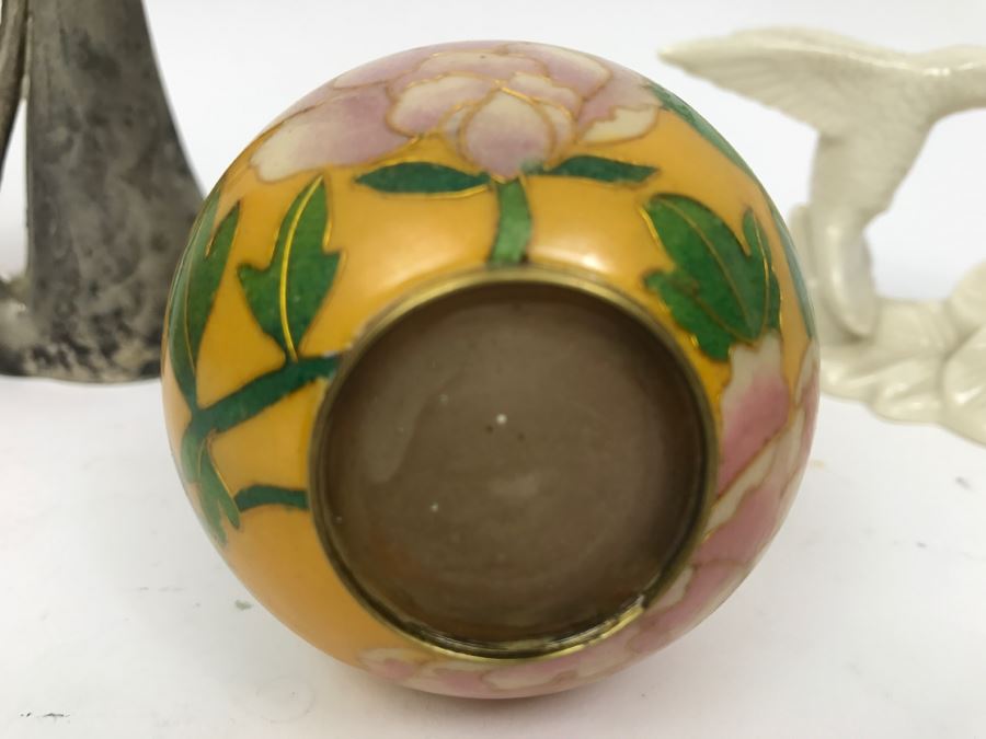 Hand Painted Asian Egg, Lenox Hummingbird And (2) Vases [Photo 13]