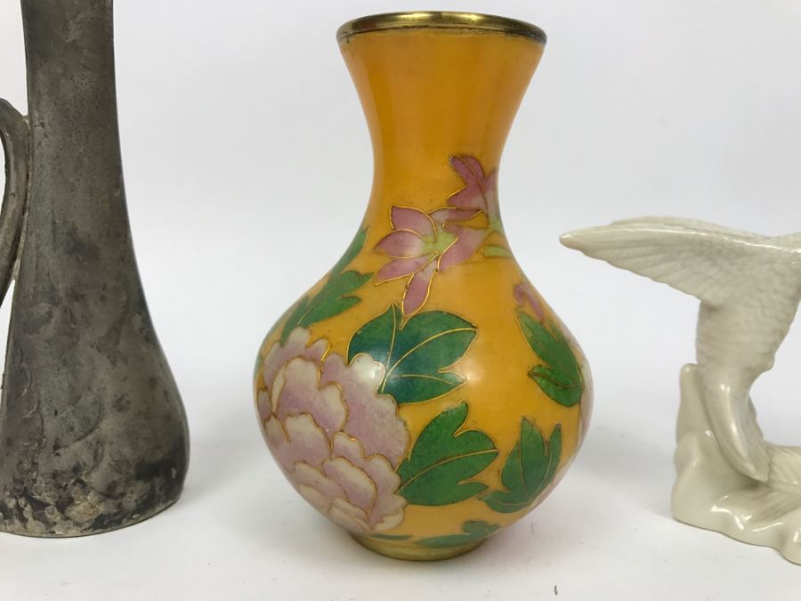 Hand Painted Asian Egg, Lenox Hummingbird And (2) Vases [Photo 3]