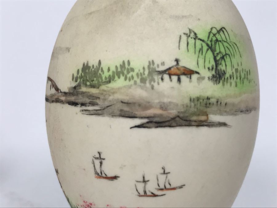 Hand Painted Asian Egg, Lenox Hummingbird And (2) Vases [Photo 12]