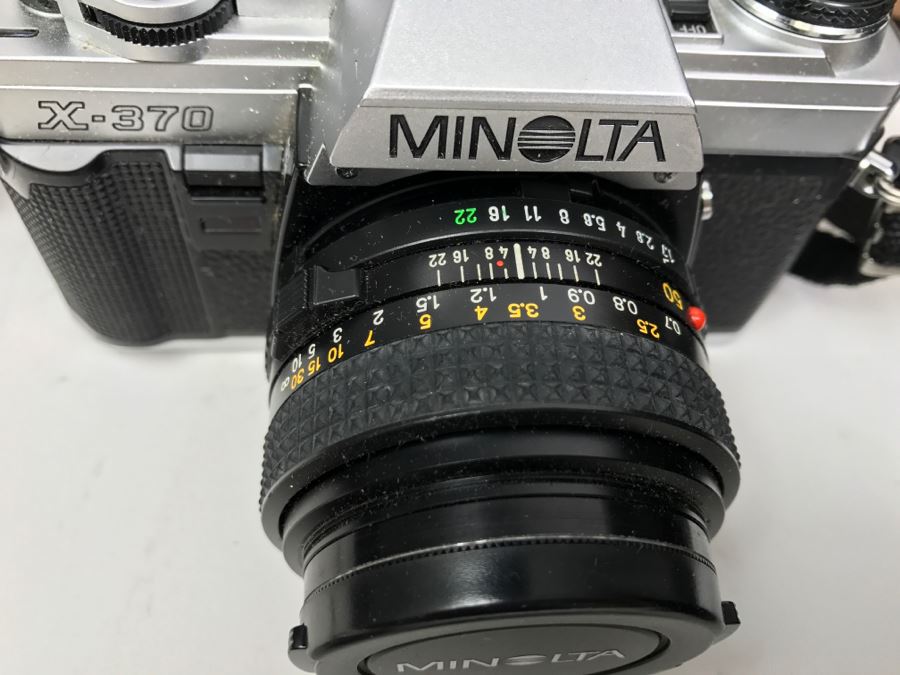 Vintage Camera Lot With Camera Bag, MINOLTA X-370, Camera Lenses, Flash And Accessories [Photo 4]