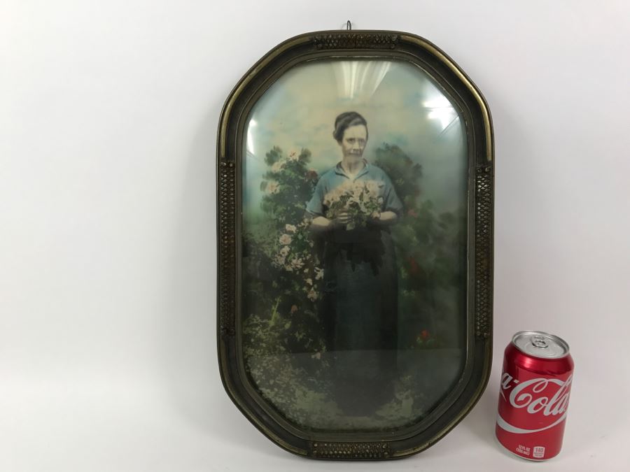 Vintage Colorized Photograph In Vintage Frame With Domed Glass [Photo 1]
