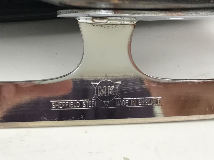 SP Teri Professional Figure Skates His And Her Ice Skates Sheffield Steel Blades Made In England Size 8B And 6 1/2A [Photo 4]