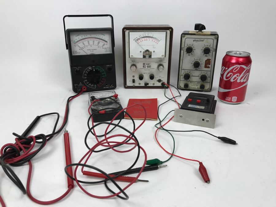 Various Electronic Meters Gauges Including Triplett The Might Mite VOM Model 310-V0M [Photo 1]