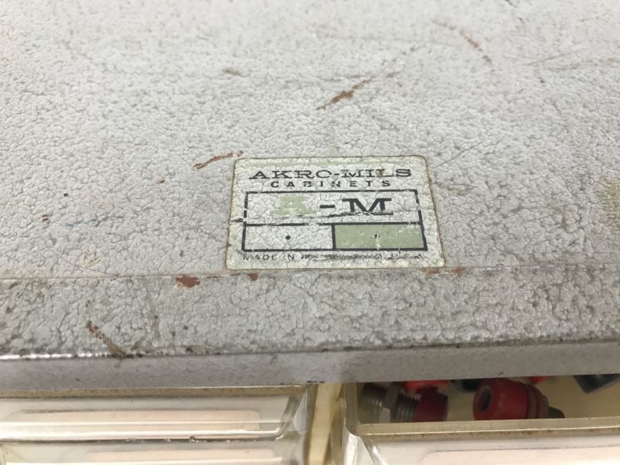 Metal Cabinet With Plastic Bins Filled With Electronic Components [Photo 3]