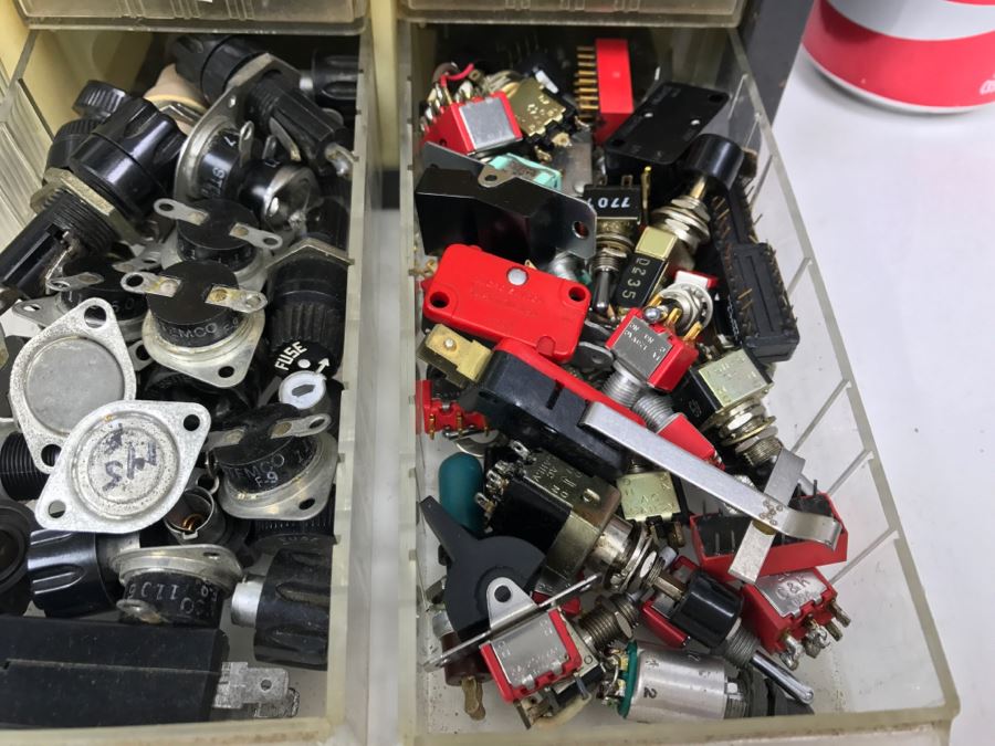 Metal Cabinet With Plastic Bins Filled With Various Fuses [Photo 10]