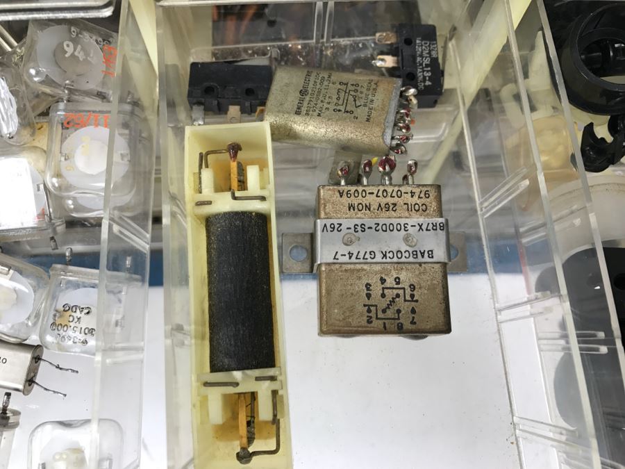 Large Metal Cabinet With Plastic Bins Loaded With Electronic Components - See All Photos [Photo 34]