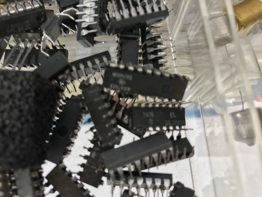 Large Metal Cabinet With Plastic Bins Loaded With Electronic Components - See All Photos [Photo 9]