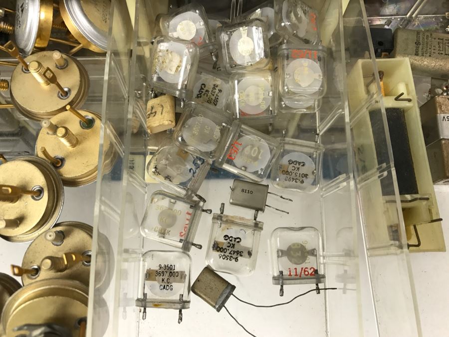 Large Metal Cabinet With Plastic Bins Loaded With Electronic Components - See All Photos [Photo 33]