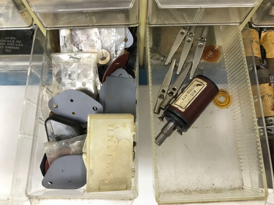 Large Metal Cabinet With Plastic Bins Loaded With Electronic Components - See All Photos [Photo 42]