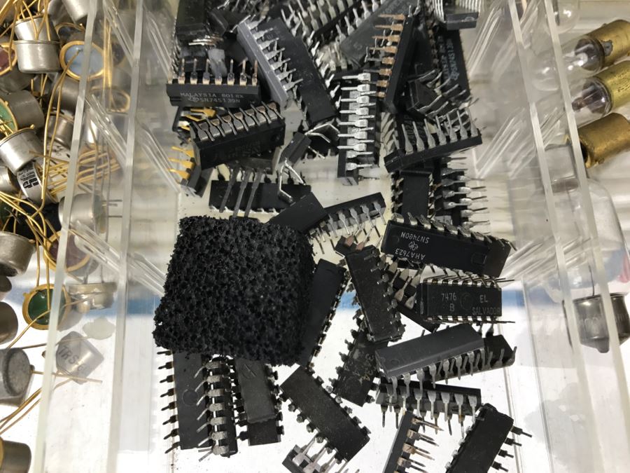 Large Metal Cabinet With Plastic Bins Loaded With Electronic Components - See All Photos [Photo 8]