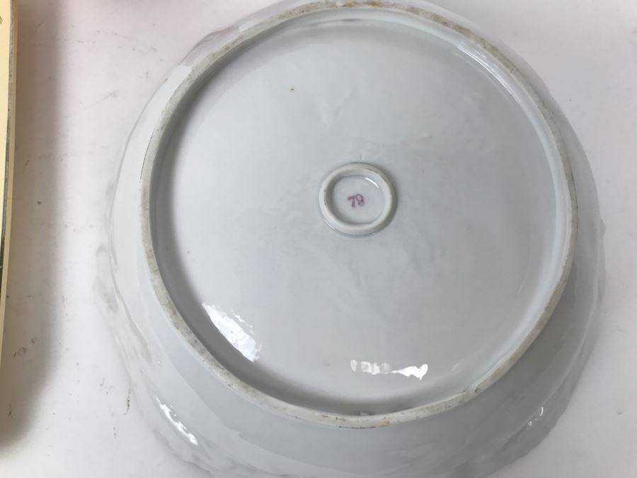 Vintage Serving Tray And Hand Painted Rose Bowl With Gold Detailing [Photo 11]