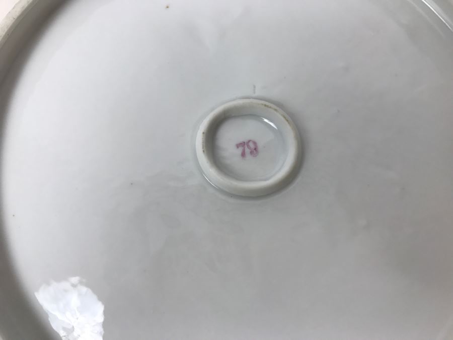 Vintage Serving Tray And Hand Painted Rose Bowl With Gold Detailing [Photo 12]