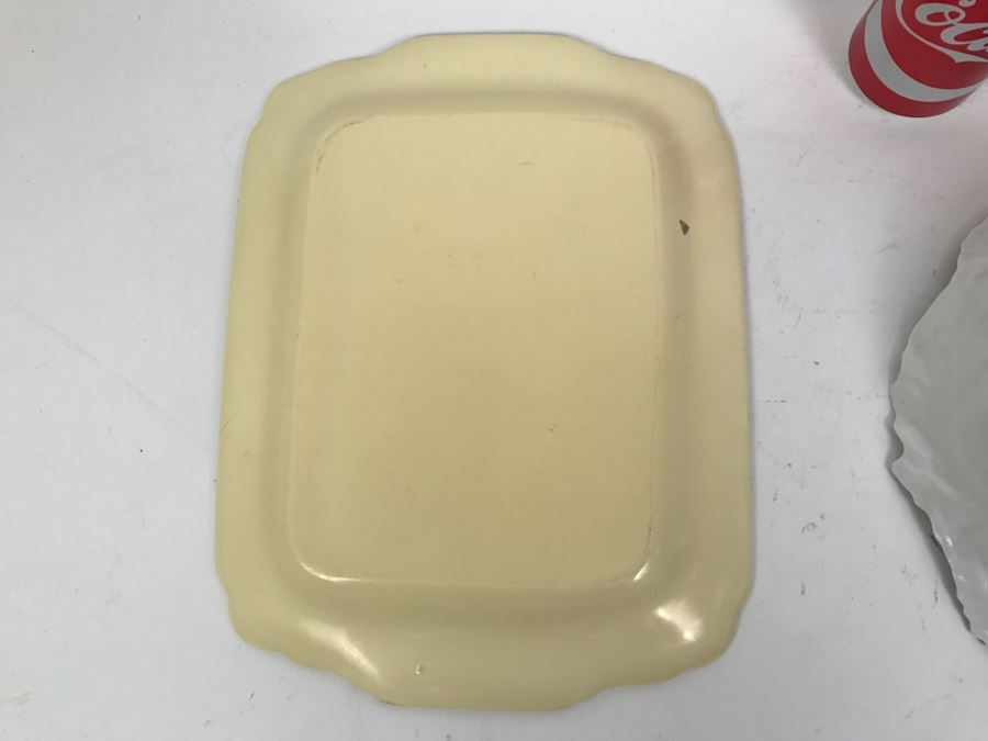 Vintage Serving Tray And Hand Painted Rose Bowl With Gold Detailing [Photo 13]